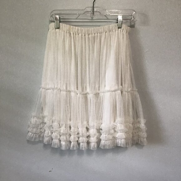 Talia Benson Sheer Tiered Midi Skirt with Ruffled Hemline Size S - Picture 6 of 10